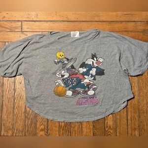 VTG 1995 Looney Tunes Novel Teez Cropped Shirt L